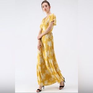 Lulus GOT IT GOOD WRAPPED MAXI DRESS IN YELLOW